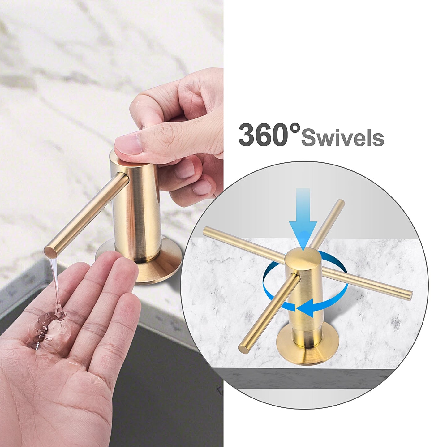 Samodra Black Built-In Soap Dispenser | Brass Pump & 500ml Bottle